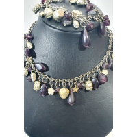 Zilverkleurige ketting en armband